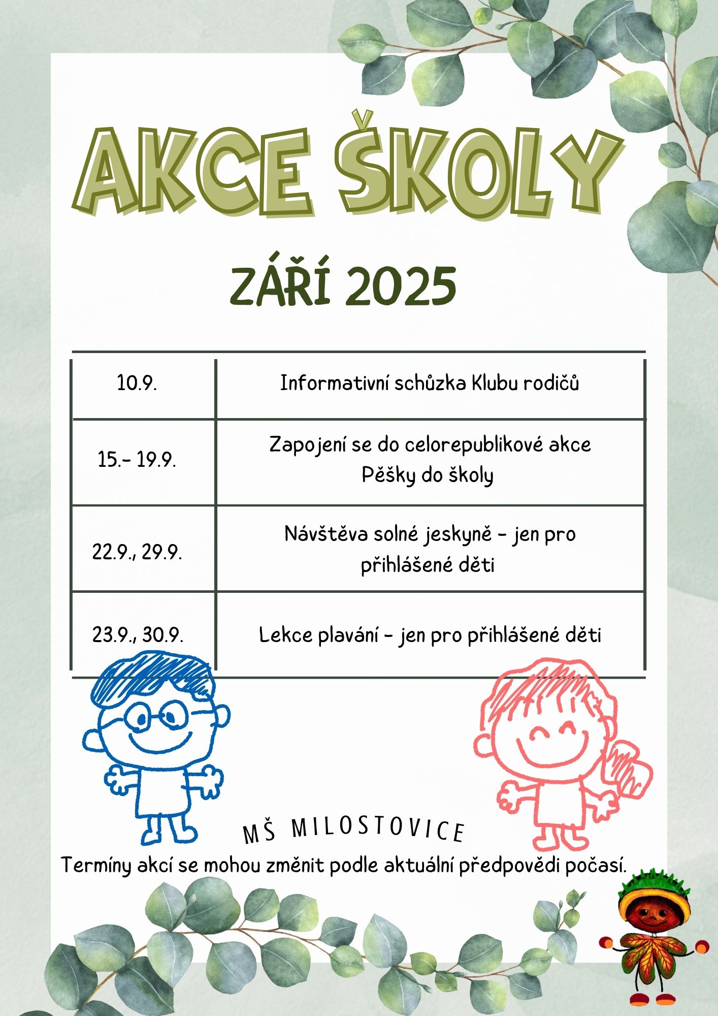 Akce školy - Milostovice 