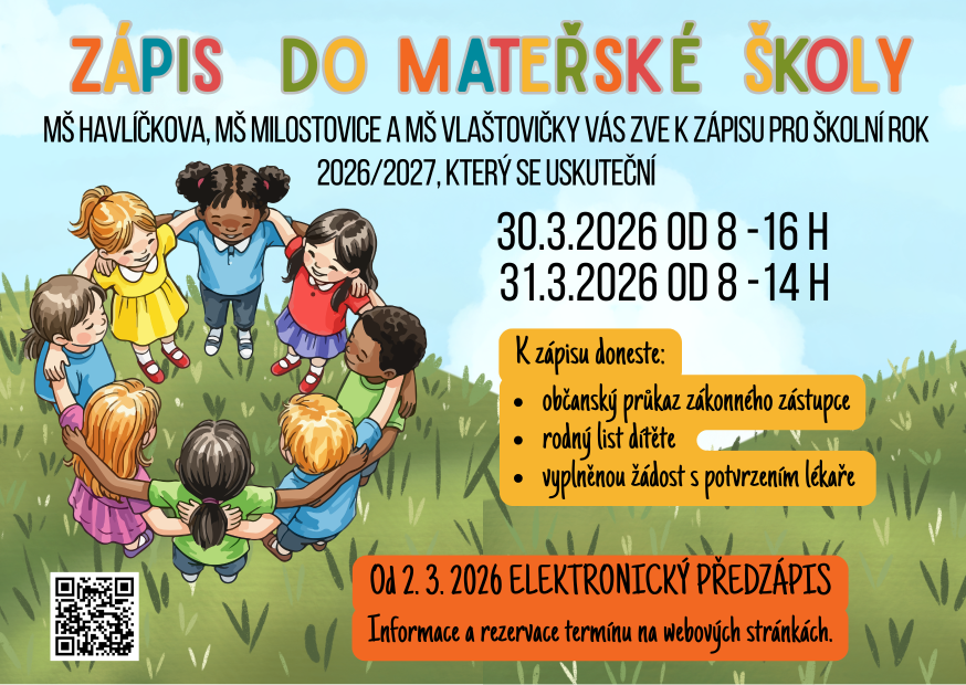 ZÁPIS DO MŠ 2026/2027